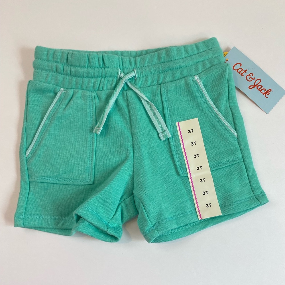 Cat £ Jack Children’s Shorts, Iridescent Green, Stretchy Drawstring